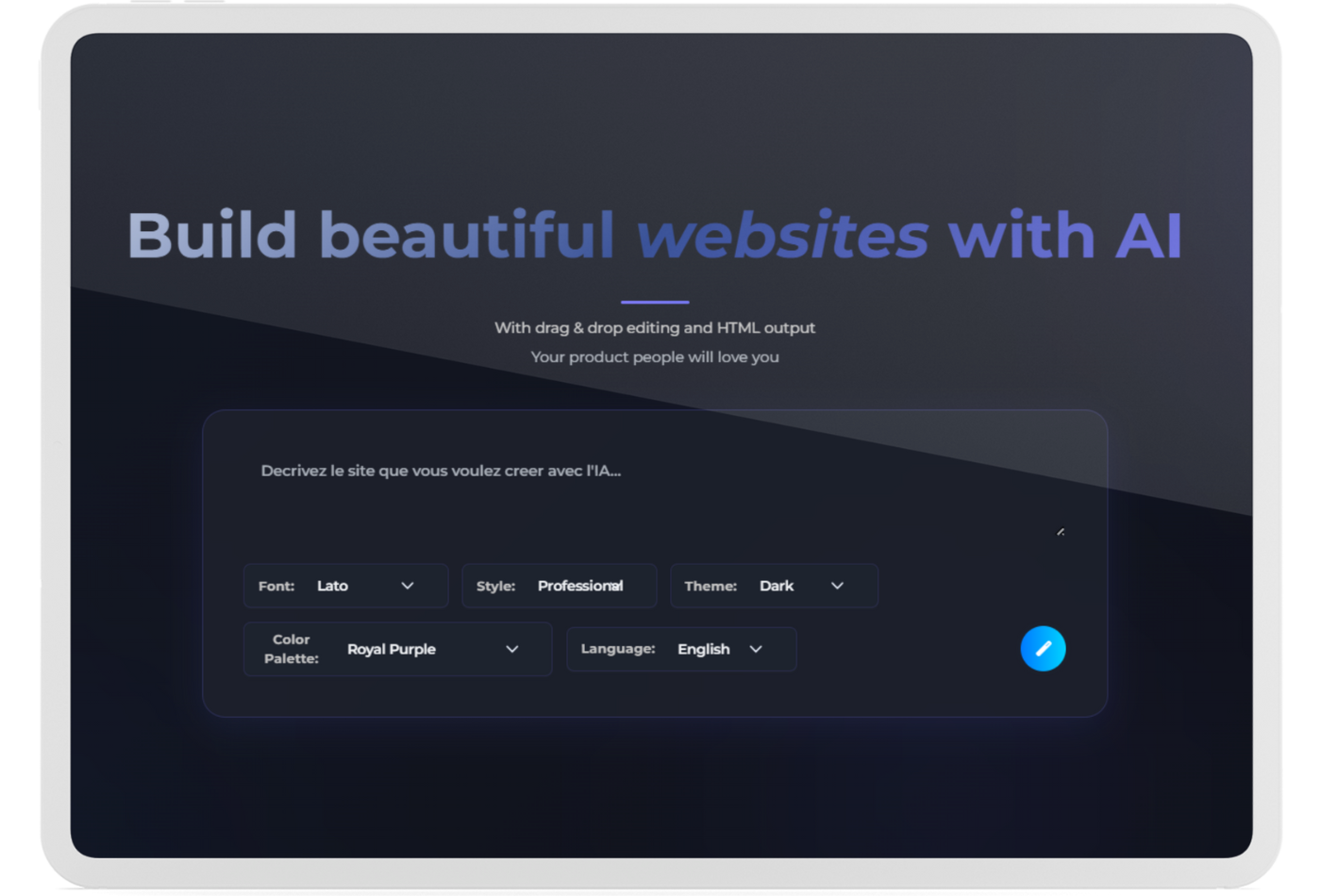 website editor of orfolio